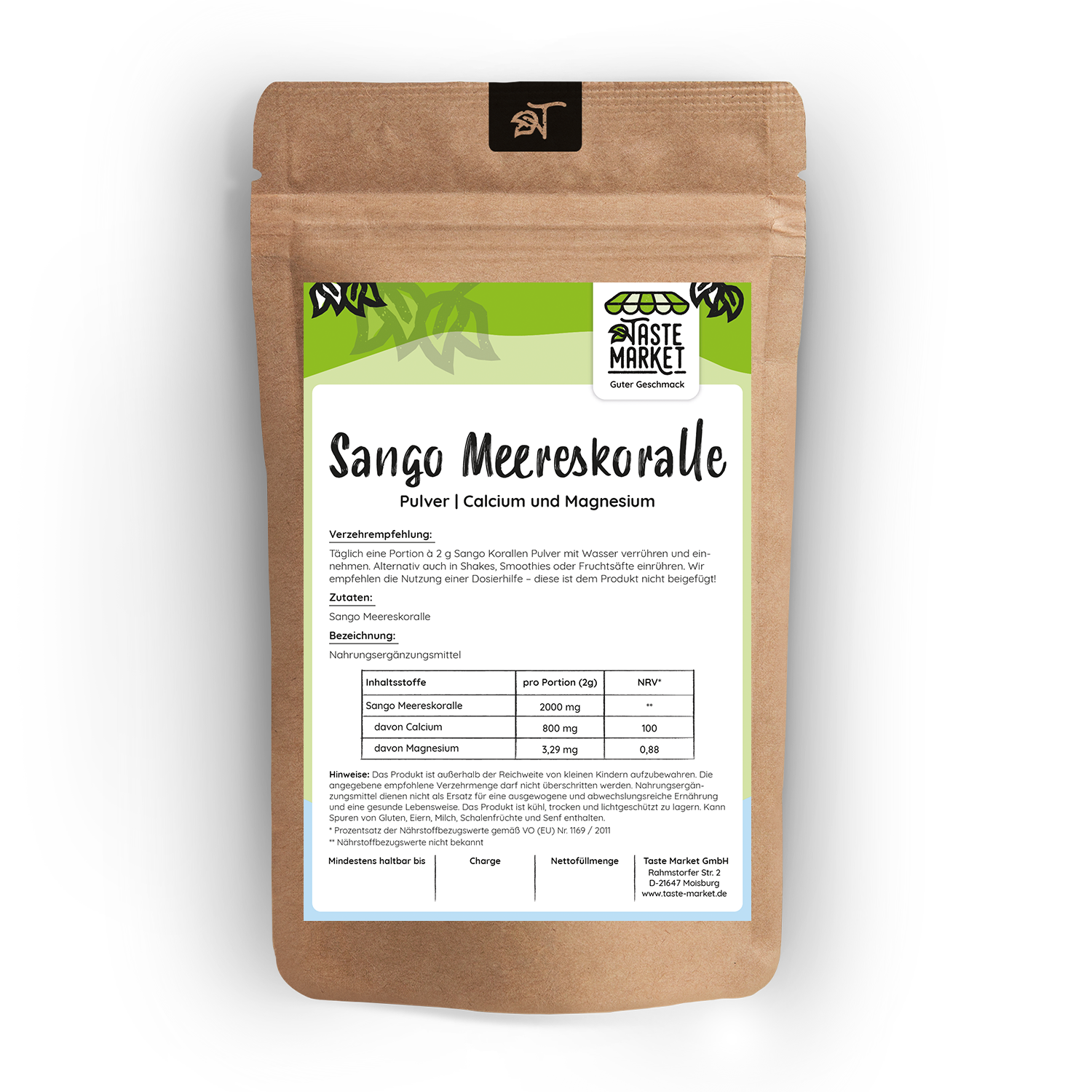 100 g Sango Meereskorallen PulverCalcium und MagnesiumKorallenkalzium 