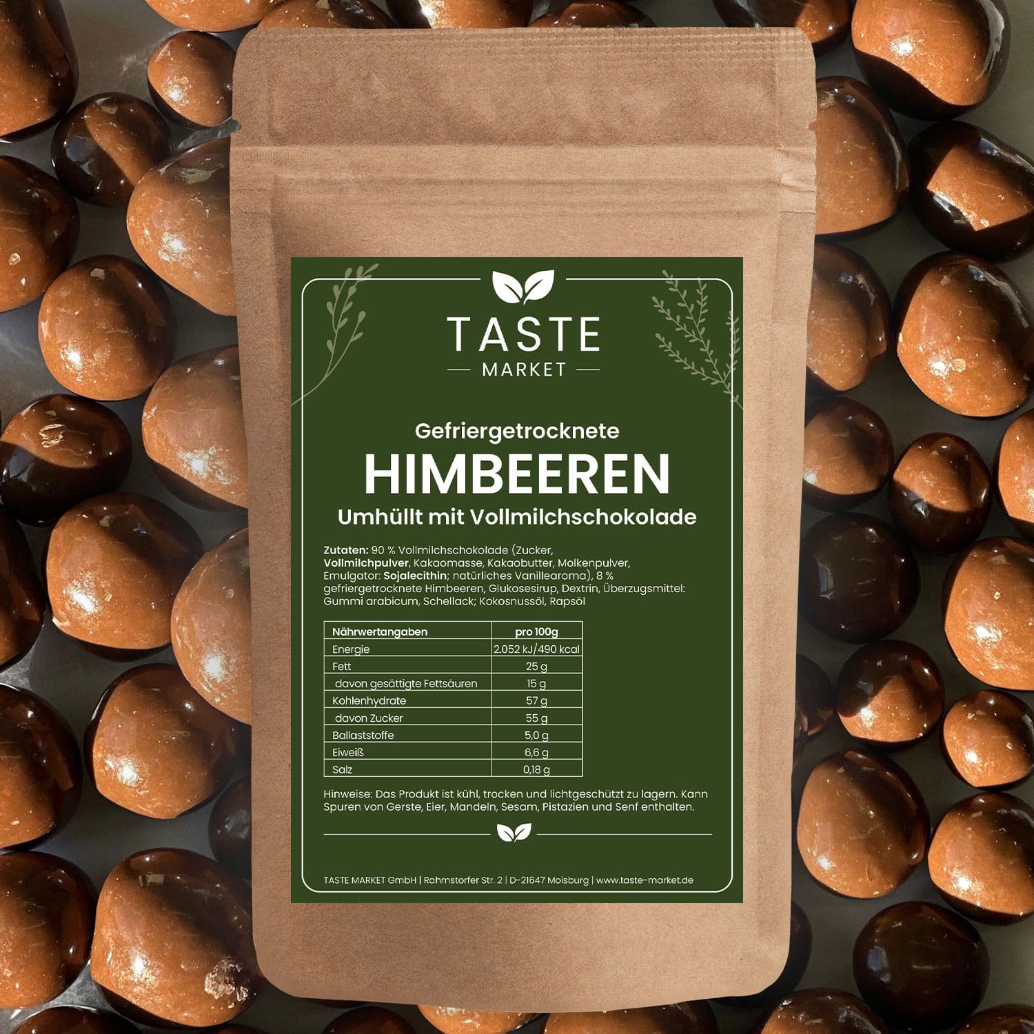 Gefriergetrocknete Himbeeren