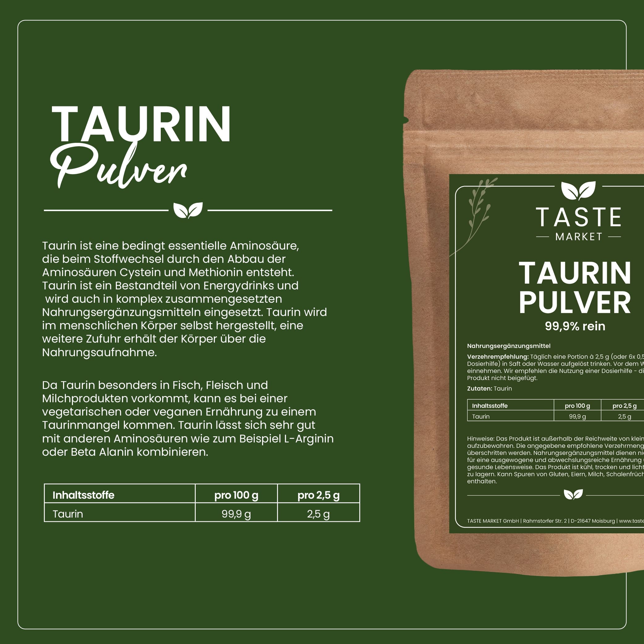 Taurin Pulver