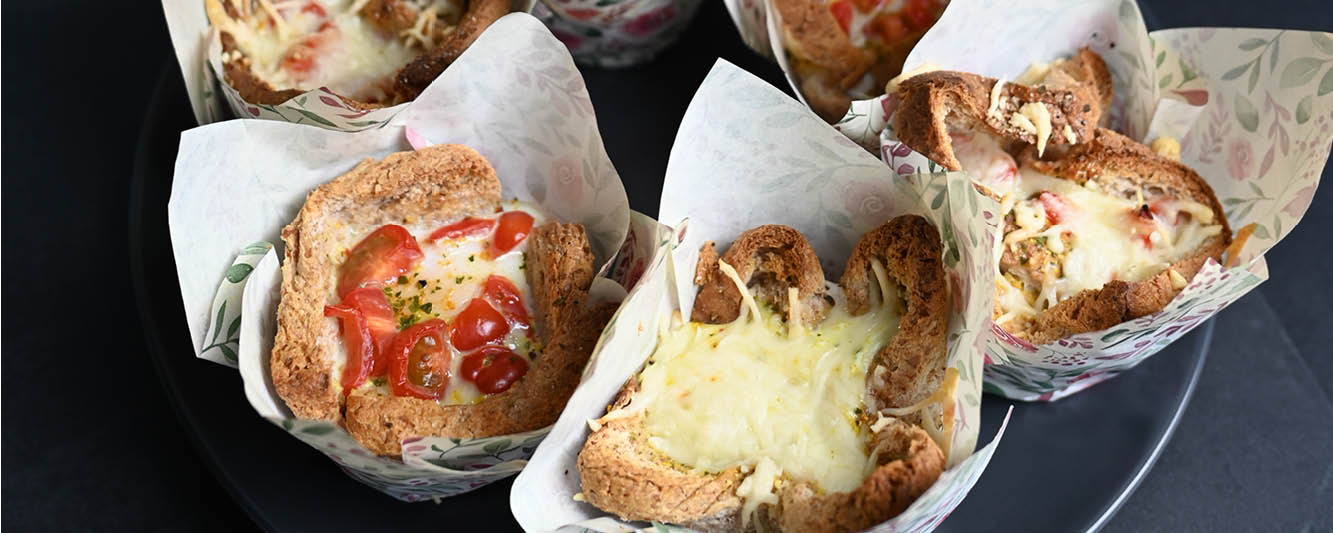 Toast Muffins mit Rührei Gewürz