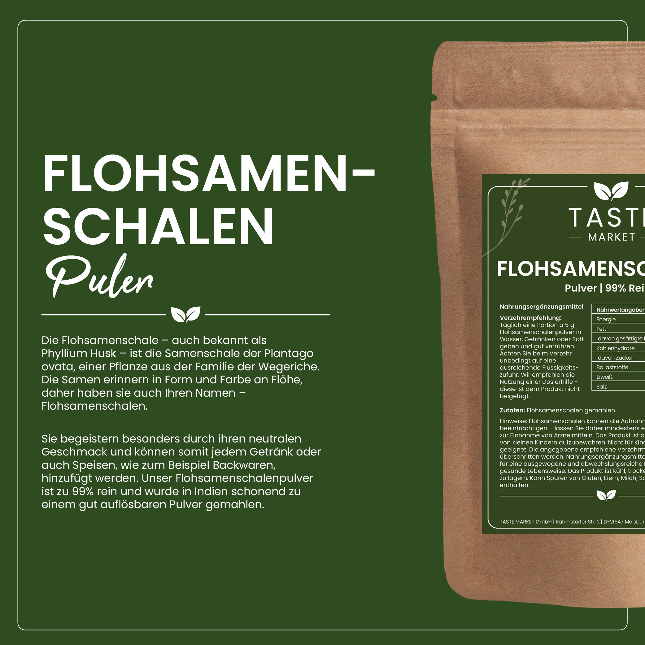 Flohsamenschalen Pulver