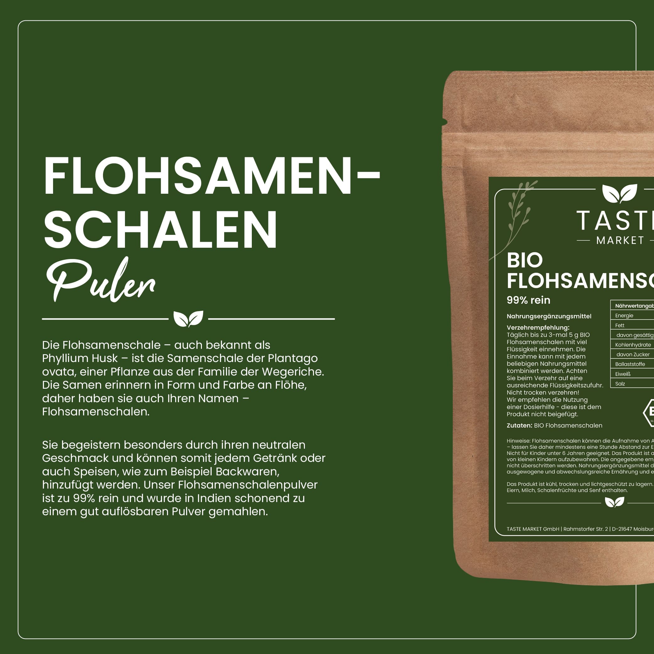 Flohsamenschalen Pulver