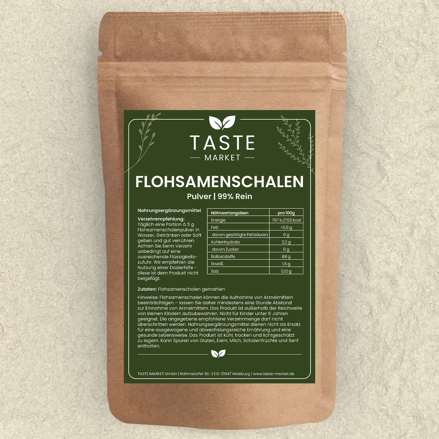 Flohsamenschalen Pulver