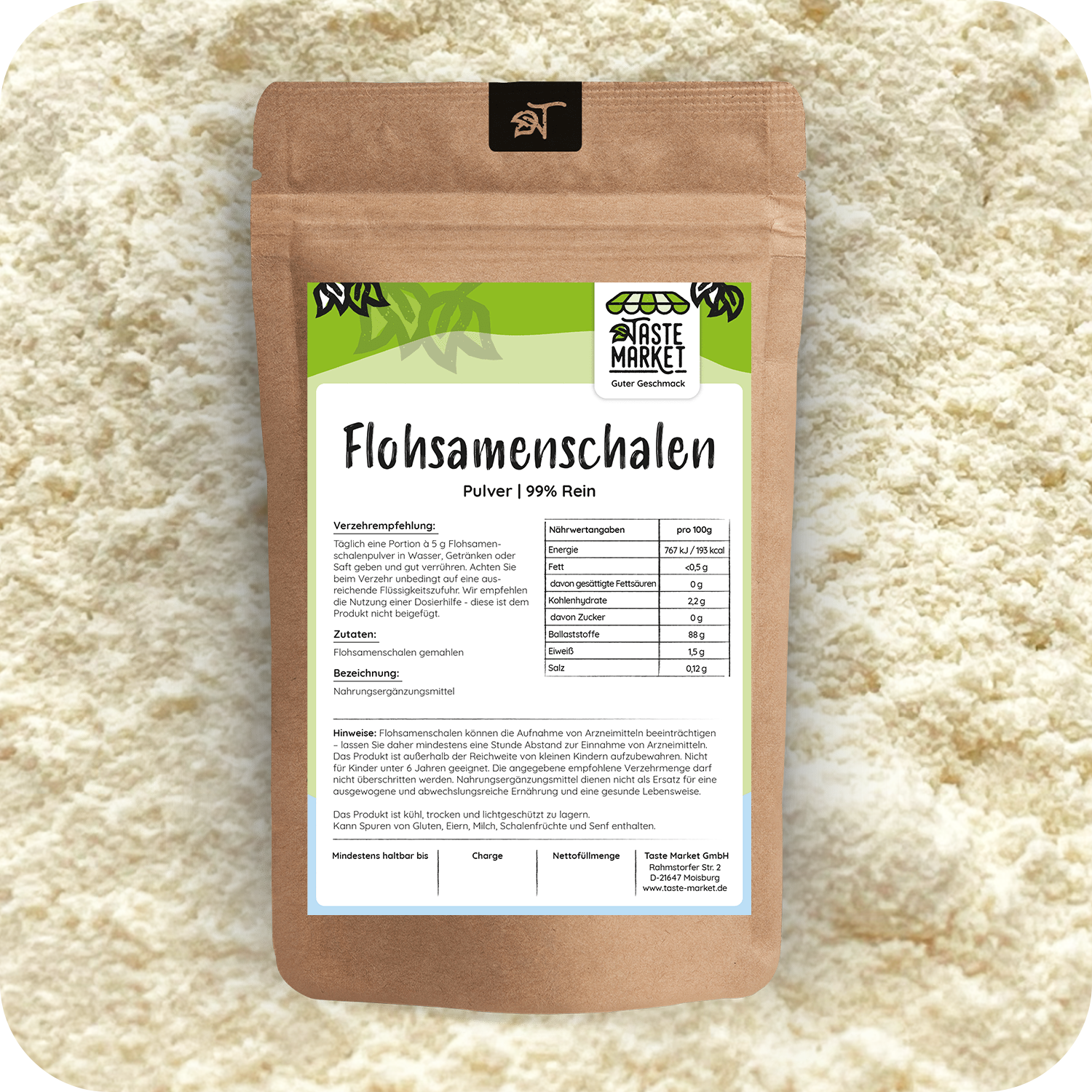 Flohsamenschalen Pulver