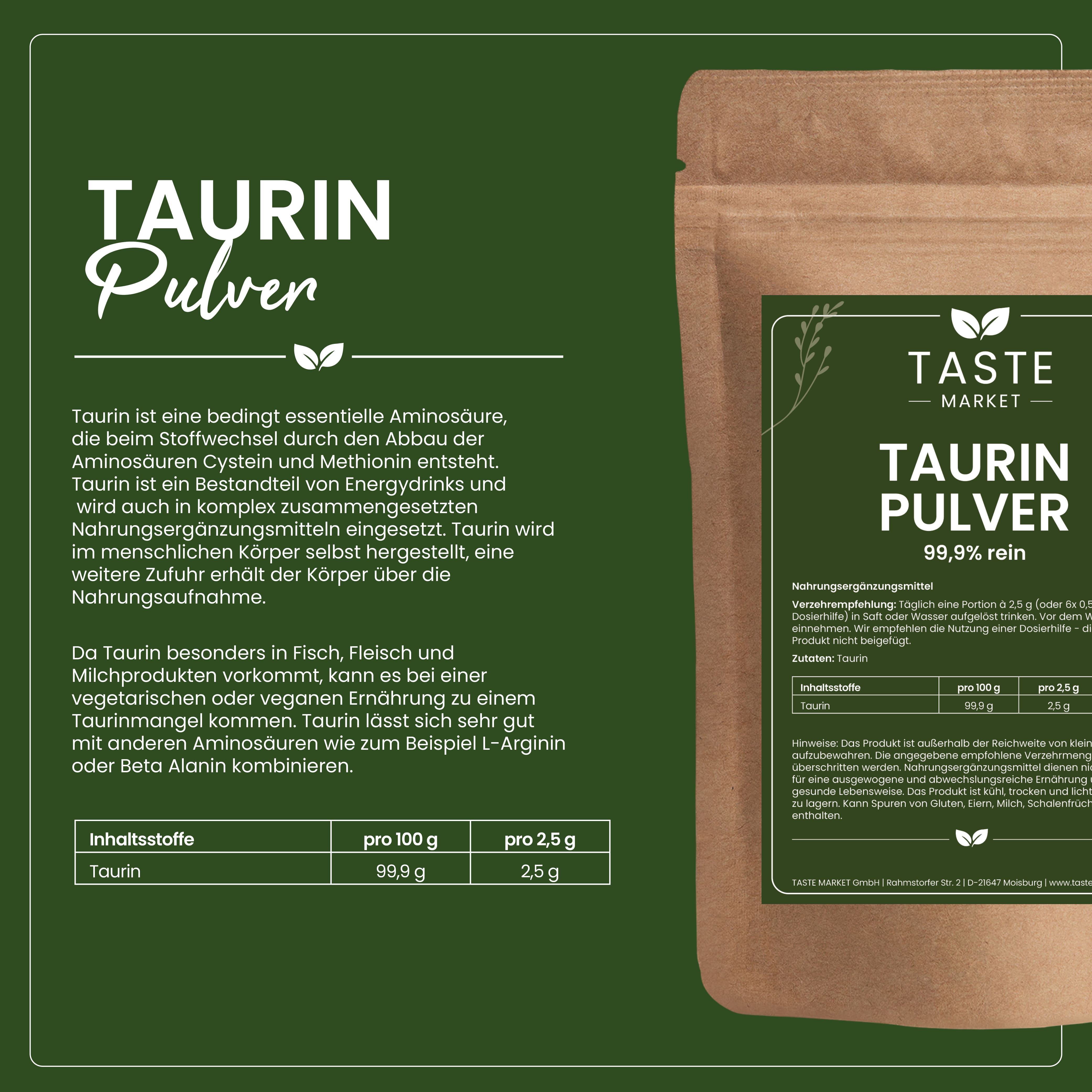 Taurin Pulver