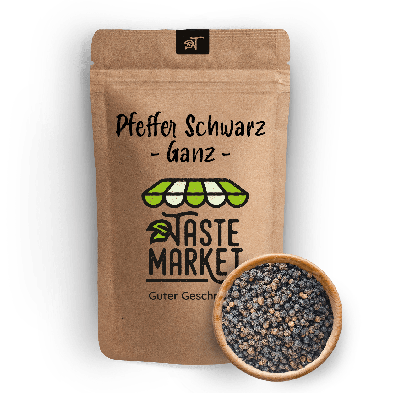 Pfeffer schwarz ganz