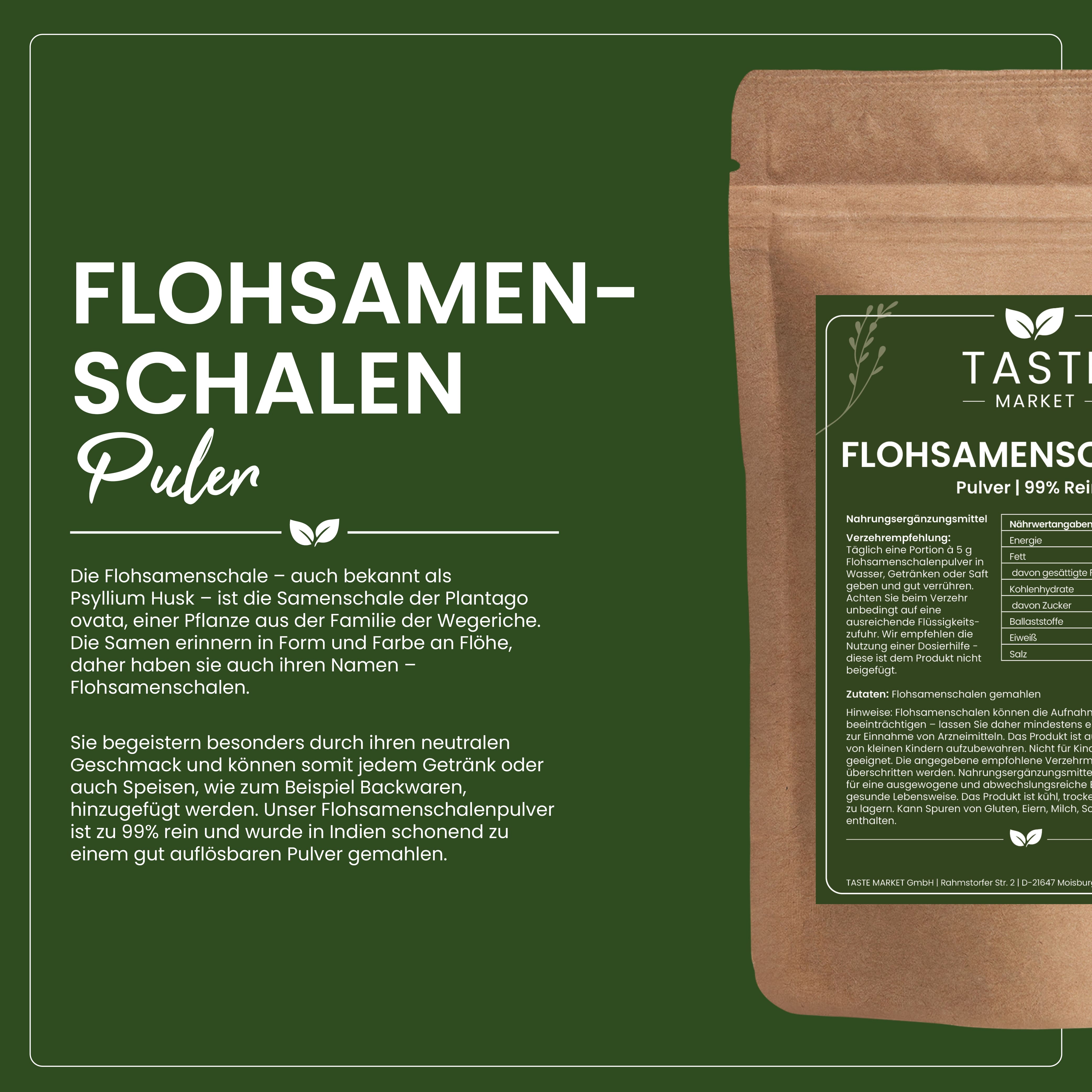 Flohsamenschalen Pulver