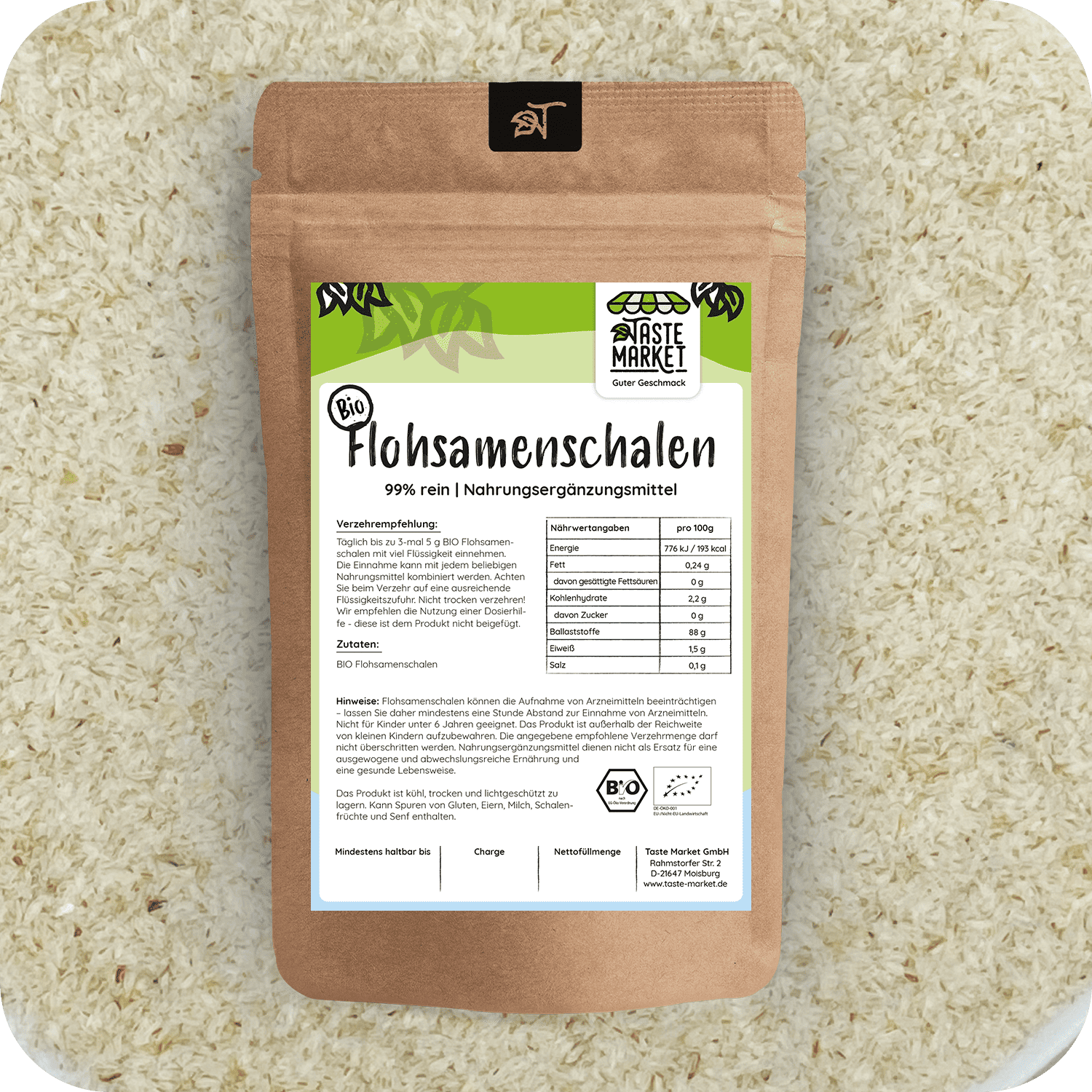 BIO Flohsamenschalen