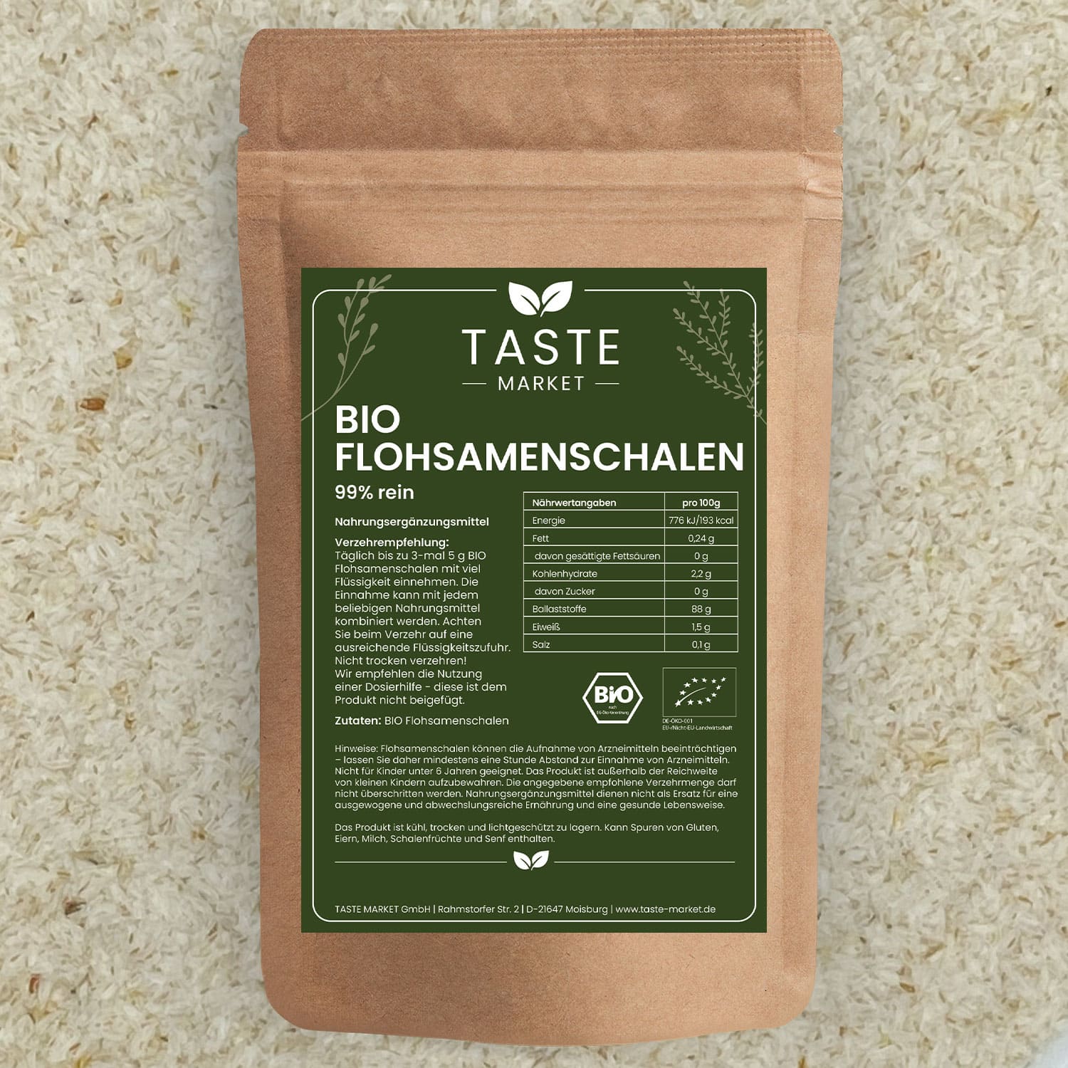 BIO Flohsamenschalen