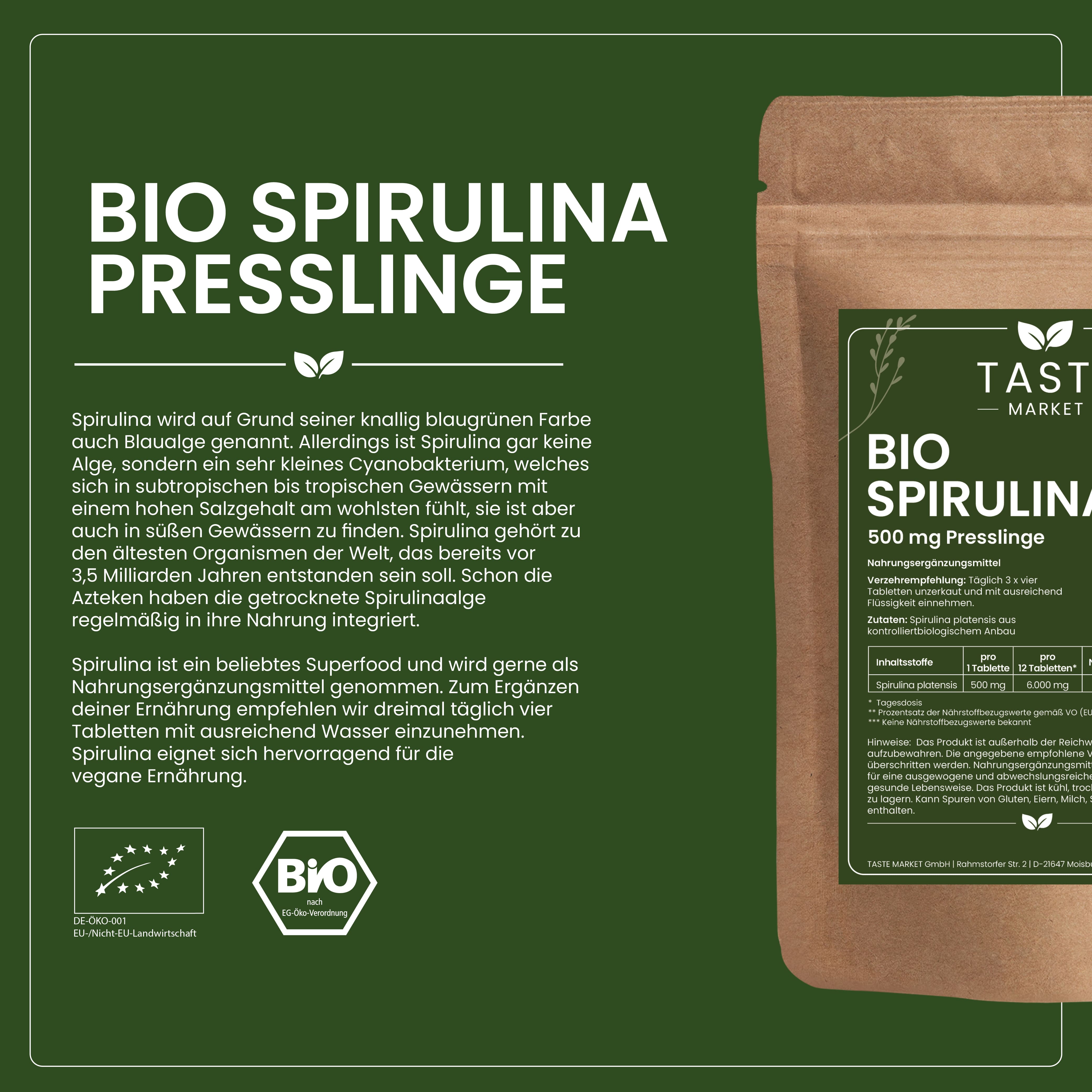 BIO Spirulina Presslinge